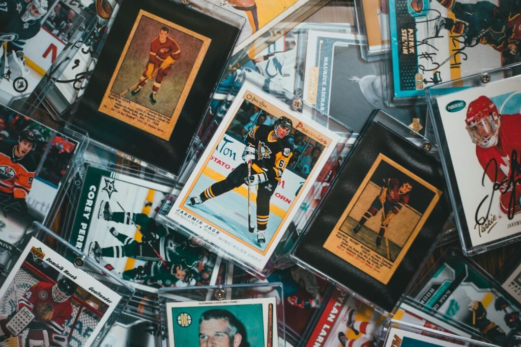 sports cards collection stored in sleeves and top loaders to prevent damage